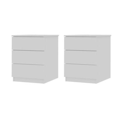 Imagem de Conjunto 2 Mesas De Cabeceira 3 Gavetas Veronna Neve
