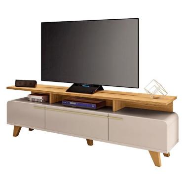 Imagem de Rack Bancada Para Sala Essenza 2.0 Off White Cinamomo - Hb Móveis