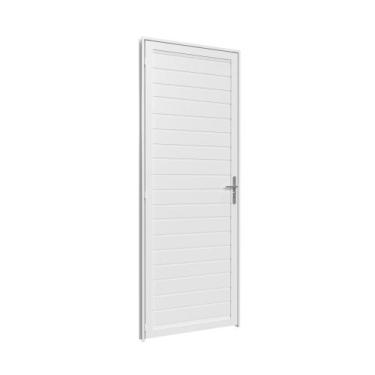 Imagem de Porta Giro Filetada 0,85m x 2,15m Direita em Alumínio Branco  Vitrolar