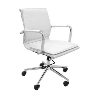 Imagem de Cadeira de Escritório Interlocutor Valencia Estofada Branca - Rivatti