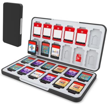 Imagem de HEIYING Game Card Case for Nintendo Switch 2 & Switch OLED & Lite,Portable Black Memory Storage Holder with 24 Game Card Slots and 24 Micro SD Cards Slots