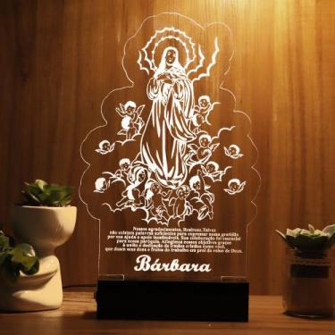 Imagem de Luminária Abajur Nossa Senhora Imaculada Conceição LED Branco - Bold