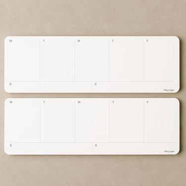 Imagem de Bloco de notas semanal, bloco de notas semanal, bloco de notas planejador semanal sem data, pacote com 2, 50 folhas cada, 10,7 x 29,7 cm, papel grosso premium com suporte traseiro de papelão, agenda