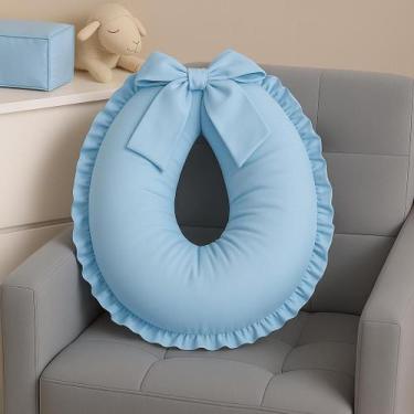 Imagem de Almofada de Amamentação Babado com laço menino azul - MONZILLO BABY KI