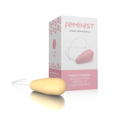 Imagem de Cone para Pompoar A SÓS Pompoarismo Peso 45g Feminist Marfim Fortalecimento Vaginal e Prazer Sexual