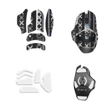 Imagem de NOUKAJU Fita adesiva para mouse com cobertura total para Logitech G602, fita antiderrapante para mouse, kit de atualização de mouse profissional autoadesivo resistente ao suor (almofada de pé + fita