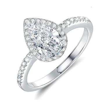 Imagem de Luckilemon Anel de noivado ajustável Moissanite, anel de promessa de eternidade para mulheres, anéis de casamento, presente de joias, joias modernas de amizade, presentes de dia dos namorados para