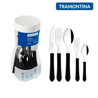 Imagem de Jogo de Talheres Tramontina Leme Faqueiro 20 pçs  Lâminas em Aço Inox 