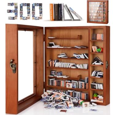 Imagem de NiHome Anxiety Bookshelf Set with 300PCS Colorful Mini Books for Book Lovers, Handmade Wooden Display Shelf Reading Corner Decor, Micro Book Collection Decorative Organizer for Home, Office, Bedroom