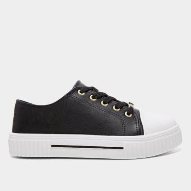 Imagem de Tênis Vizzano Básico Feminino, Preto, Branco, 35