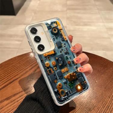 Imagem de Capa de celular com placa de circuito avançado para Samsung A55 A54 A53 A52 A51 A70 A32 A13 5G, capa prateada galvanizada à prova de choque, CYB, B1088T8, para Samsung A51 5G