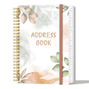 Imagem de Livro de endereços com abas alfabéticas - Telefone A5 e agenda de endereços com contatos de endereço, data especial, telefone, aniversário e senha de login na Internet para casa e escritório, 15,7 cm