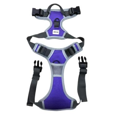 Imagem de Peitoral Coleira Resistente Para Pet Cão Grande e Médio Porte com Regulagem Colete Reforçado para Passeio Cachorro(Roxo,GG (XL))
