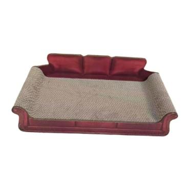Imagem de IEUDNS Placa arranhadora para gatos, arranhador para gatos, sofá-cama, garra de trituração, papelão ondulado, sala de estar, cama para animais de estimação, Vermelho