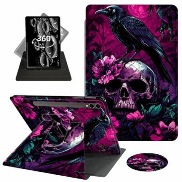 Imagem de ACWDMKH Capa para tablet Samsung Galaxy Tab S10 Plus/S9 FE Plus/S9 Plus 5G de 12,4 polegadas, rotação de 360 graus, capa fólio de couro PU com suporte giratório de 360 graus com despertar/hibernar