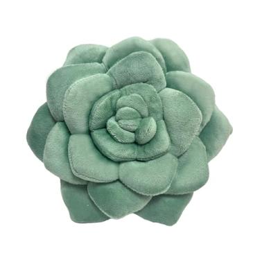 Imagem de ZerzSemp Almofada inspirada em plantas - Almofada decorativa de pelúcia costurada à mão, almofada de planta de flores 3D, travesseiros de pelúcia para quarto, sala de estar e decoração de casa, 25 cm