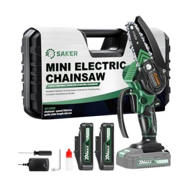 Imagem de Saker Mini Motosserra, Novas Motosserras Elétricas De Atualização 2025, Motosserra Portátil Sem Fio Alimentada Por Bateria, Pequenas Motosserras Portáteis, Tesouras De Poda, Serra Para Galhos De Ár