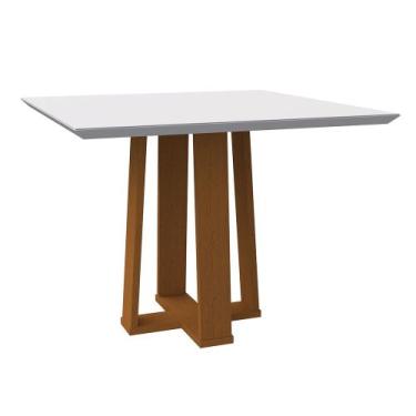Imagem de Mesa de Jantar Leka 100 cm Off White Base Ypê N02 - D'Rossi - D Rossi