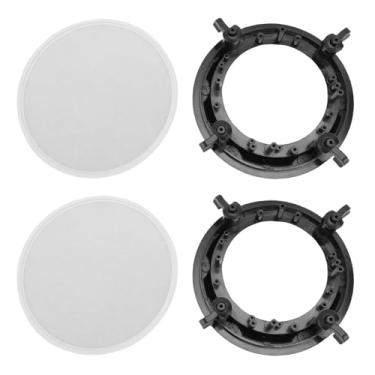 Imagem de Asixxsix Pacote com 2 grades de alto-falante, capa de grade de alto-falante redonda universal de 8 polegadas, protetor de subwoofer de alto-falante circular, capa de malha protetora