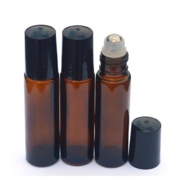 Imagem de Frasco Roll-On Âmbar 10 Ml Esfera Vidro 05 Und - Puro e Essencial
