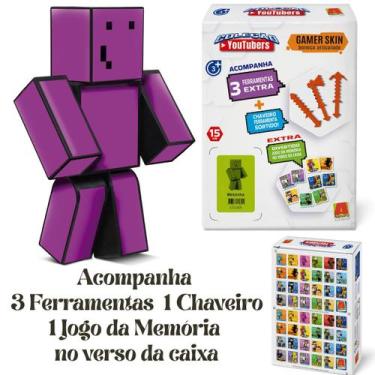 Imagem de Boneco Melzinha 15cm Gamer Skin Com 3 Ferramentas 1 Chaveiro Algazarra