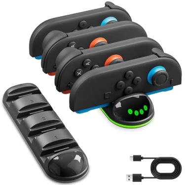 Imagem de GLDRAM 4 in 1 Charging Belt for Nintendo Switch 2 Controller, Portable Charge-Carrying Belt with Type-C Cable for Joypads, Magnetic Fast Charger Dock Station Built-in Sound & Indicator Light