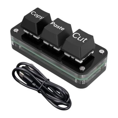 Imagem de FVDPWYE Mini Teclado de 3 Teclas, Teclado para Jogos, Escritório com Cabo de Dados, Teclado Mecânico Portátil Profissional para Jogos, Preto Já Definido