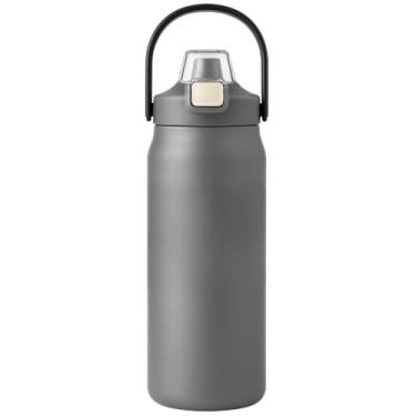 Imagem de Garrafa Térmica De Grande Capacidade 1.2L 1.7L De Aço Inoxidável De Água Vácuo Quente E Fria C/Alça(CINZA,1200ml (1,2L))
