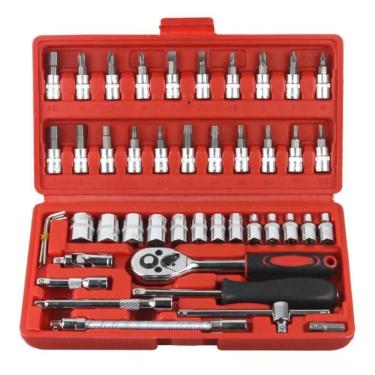 Imagem de Kit De Ferramentas Jogo De Soquete Chave Catraca 46 Pçs