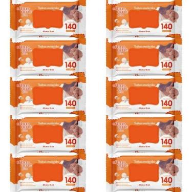 Imagem de Kit 10 Toalhas Umedecidas Meu Nenê Plus com 140 Unidades