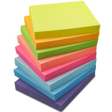 Imagem de Sticky Note REALZEVA, pacote com 8, 3 x 3 polegadas, 100 folhas, cores