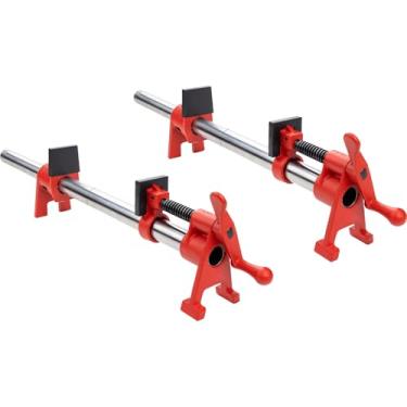 Imagem de DEEFIINE Conjunto de grampos de tubo de colagem de madeira de 1/2 polegada com tubo de metal de 76 cm, pacote com 2 braçadeiras profissionais de barra de liberação rápida estilo H para marcenaria (2)