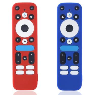 Imagem de [Pacote com 2] Capa remota para controle remoto Onn Google TV Box 4K Pro 2025, compatível com controle remoto Onn Google TV, capa de silicone leve antiderrapante para a pele