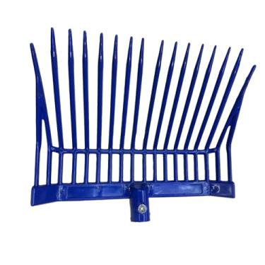 Imagem de KiBcsLic Cabeça de reposição para garfo de esterco de cavalo com dentes angulares, cabeça de forcado de jardim para cocô de cavalo, cama para cavalo equestre, Azul