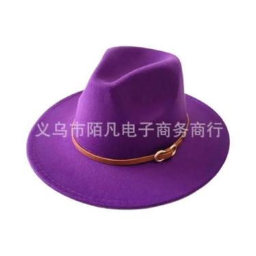 Imagem de Chapéu Feminino De Feltro De Lã Para Outono/Inverno Com Fivela Estilo 