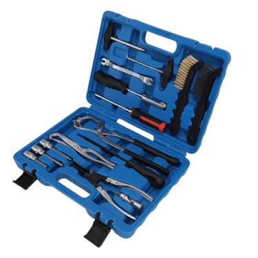 Imagem de Zhjvihx Kit de Ferramentas de Freio de Tambor, Ferramenta de Freio de Tambor de Metal 15pcs Com Kits de Mola de Frenagem, Compressor de Frenagem Com Estojo de Transporte para Reparo,