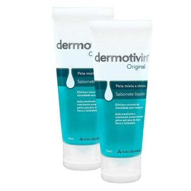 Imagem de Kit 2 Dermotivin autêntico Sabonete Líquido para Pele Mista ou Oleosa 70ml