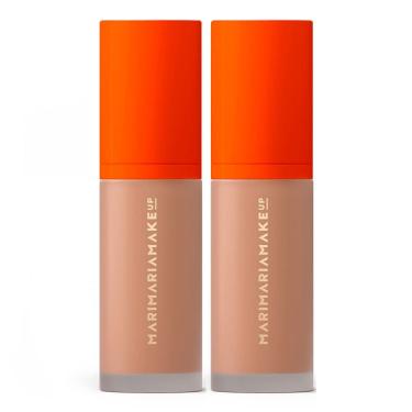 Imagem de Kit 2 Base e Corretivo Matte Mari Maria Velvet Skin Cor Amendoa 25g