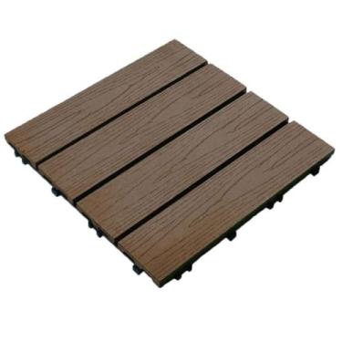 Imagem de Deck Modular WPC EspaçoFloor Madeira Plástica Carvalho Coffee 30x30cm,