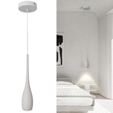 Imagem de ADCTHOME Luminária pendente cinza para ilha de cozinha, luminária pendente de concreto com lente LED, pequena e moderna industrial pendurada para pia, bar, sala de jantar, cabeceira (1 pacote)