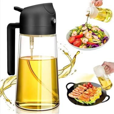 Imagem de Pulverizador de Azeite 2 em 1 Dosador Para Oleo e Vinagre 500ml em Vidro Temperado Borrifador Multiuso para Cozinha Spray Galheteiro Para Churrasco e Saladas Econômico e Fácil de Usar