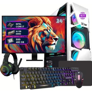 Imagem de Computador Gamer Completo Branco Intel Core i5 16GB SSD 480GB RX580 16