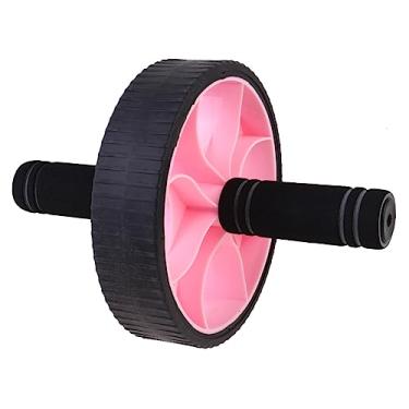 Imagem de Outanaya 1 peça de roda abdominal leve, equipamento fitness para exercícios domésticos, queima calorias para homens e mulheres, treinamento de força, rolo de exercícios rosa
