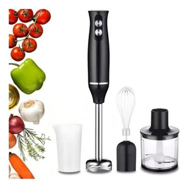 Imagem de Mixer Moedor Alimento Batedor Misturador Elétrico 4 Em 1 Cor Preto - P