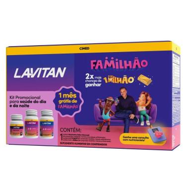 Imagem de Kit Lavitan Familhão Melatonina Sabor Maracujá 30 Comprimidos Mastigáveis + Az Original 60 Comprimidos + Az Mulher 60 Comprimidos