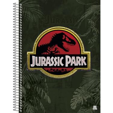 Imagem de Caderno Universitário Animativa, 1 matéria, 80 folhas, Capa Dura, Jurassic Park, Pacote com 4