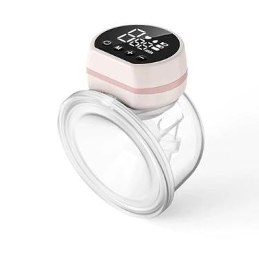Imagem de Bomba Elétrica Portátil para Leite Materno, Recarregável, com Display Digital LED, Rosa e Branco