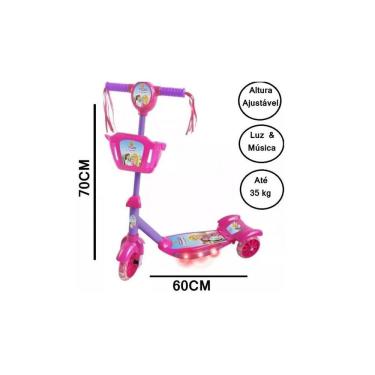 Imagem de Patinete Com Cesta 3 Rodas Infantil Som Musical Com Luzes