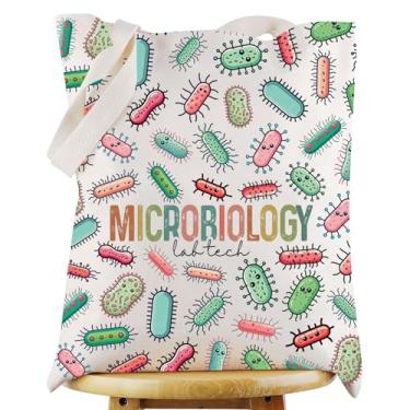 Imagem de WZMPA Bolsa Microbiologia Presente Microbiólogo Amante Biologia Reutilizável Mercadoria Estudante Microbiologia (Microbiologia-T)