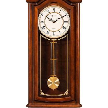 Imagem de Relogio De Parede Herweg Antigo De Madeira Marrom Pendulo